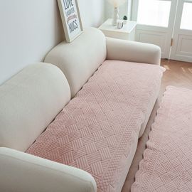 Guy Laroche Rabbit Fur Microfiber Sofa Pad 10mm Long-Pile Warm Winter Couch Cover Non-Slip Protector